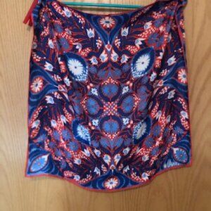 Vintage 1960s Vera Neumann Square Silk Scarf Red Blue